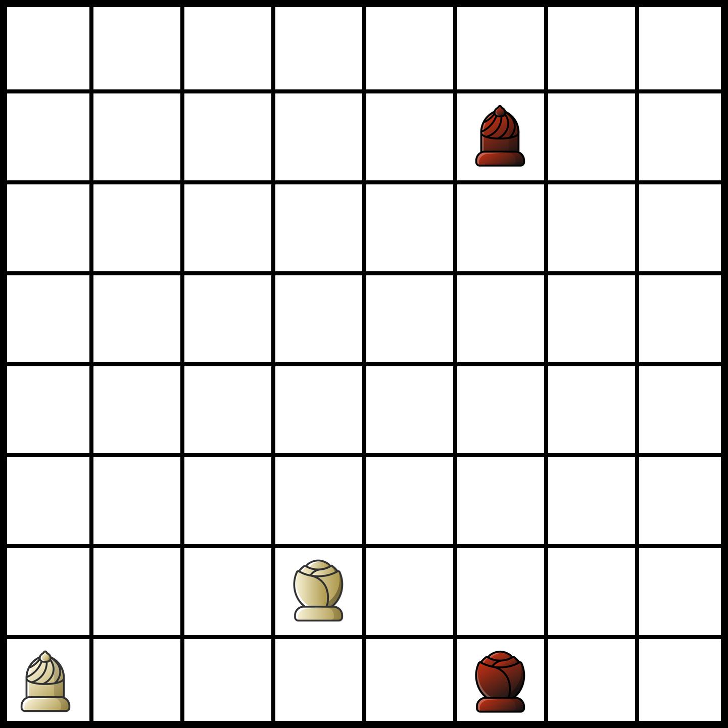 Suli-Karatekin Concave Tough Diamond reverse-ferz shatranj position, White wins in 63 plies