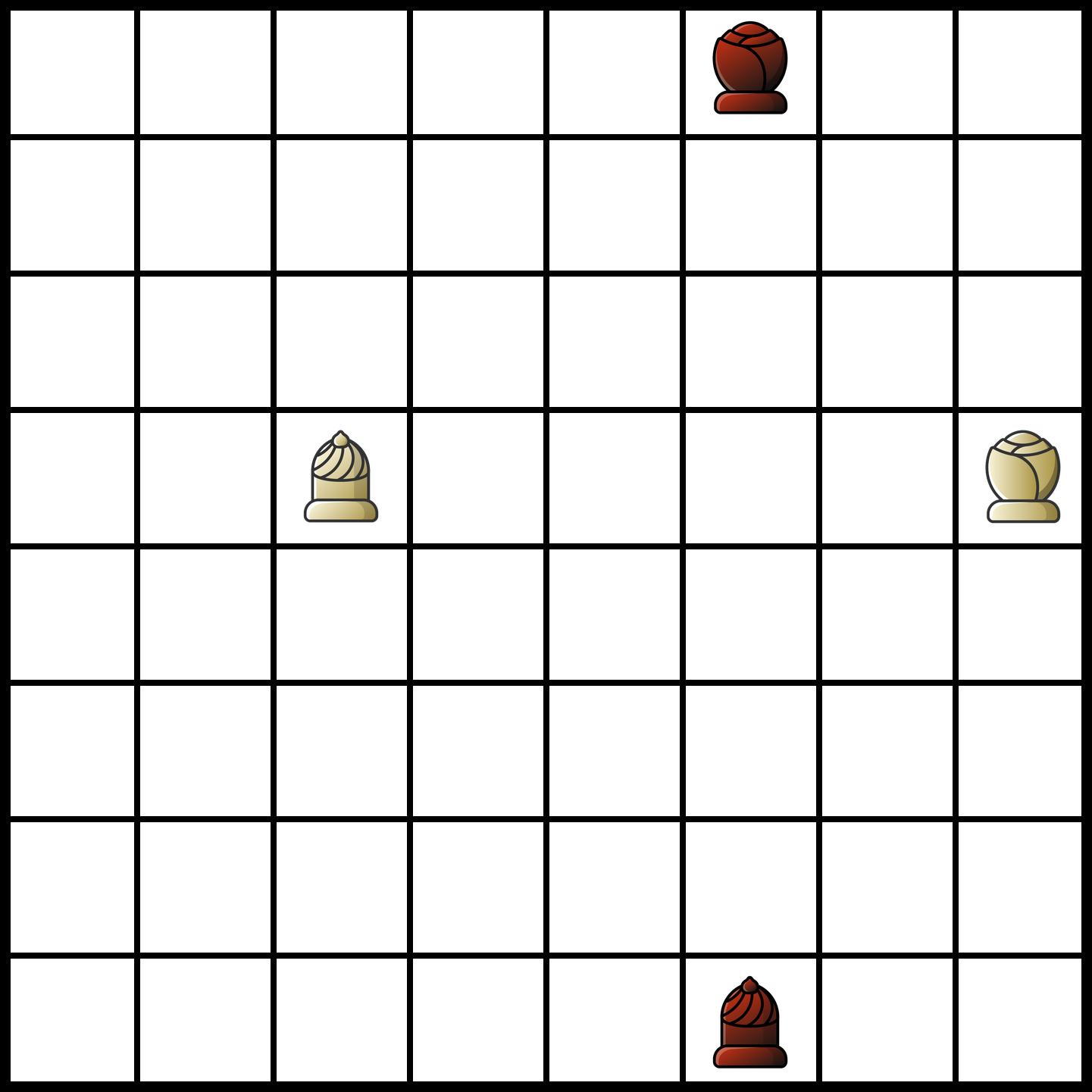 Suli-Karatekin Tough Diamond reverse-ferz shatranj position, White wins in 63 plies