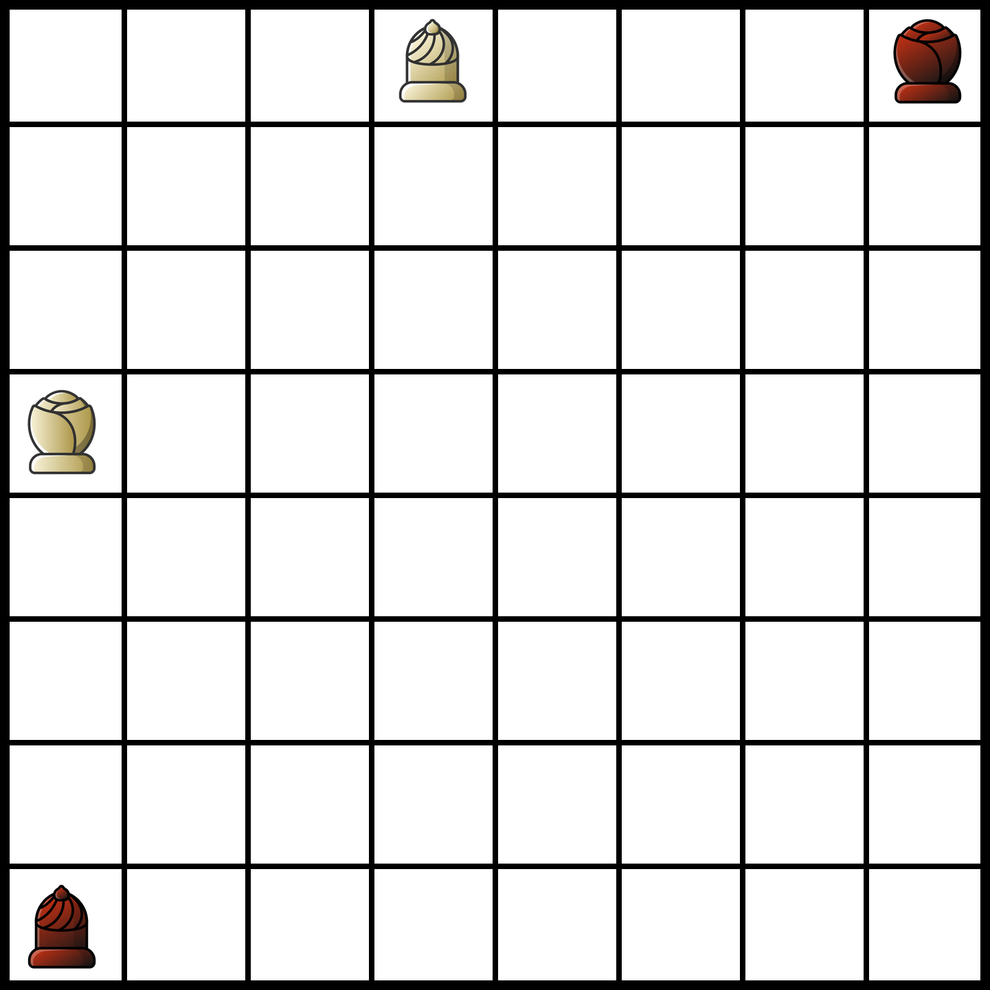 Suli-Tromp Rough Diamond shatranj position, White wins in 53 plies